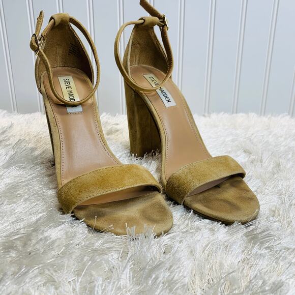 Carrson Tan Nude Single Strap Steve Madden Shoes Sz 9 - Picture 9 of 9